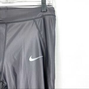 Nike Women's Power Crop Running Tights - Gray, Size Large